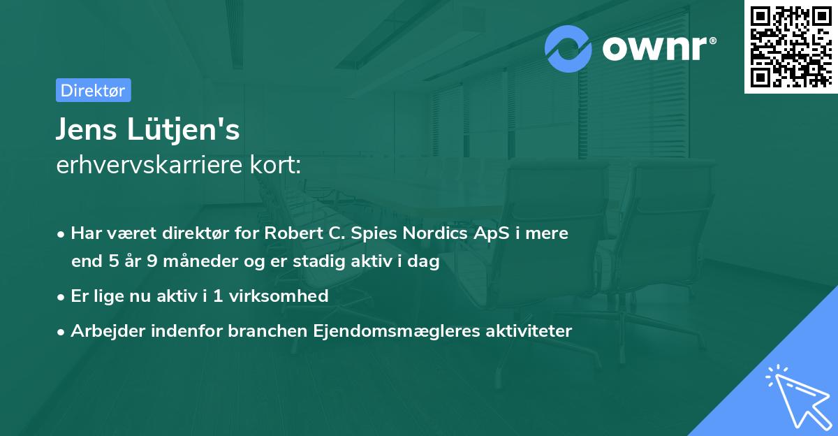 Jens Lütjen's erhvervskarriere kort