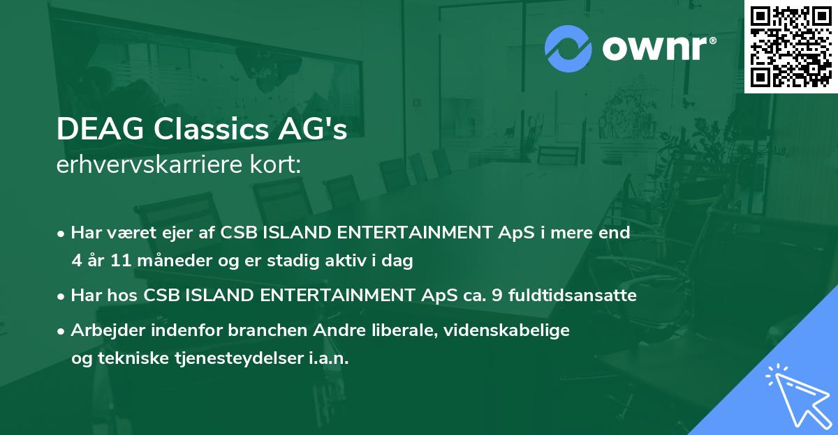 DEAG Classics AG's erhvervskarriere kort