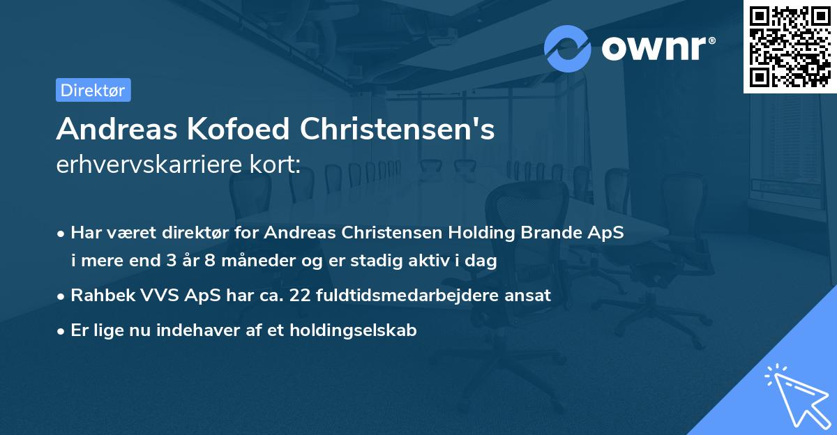 Andreas Kofoed Christensen's erhvervskarriere kort