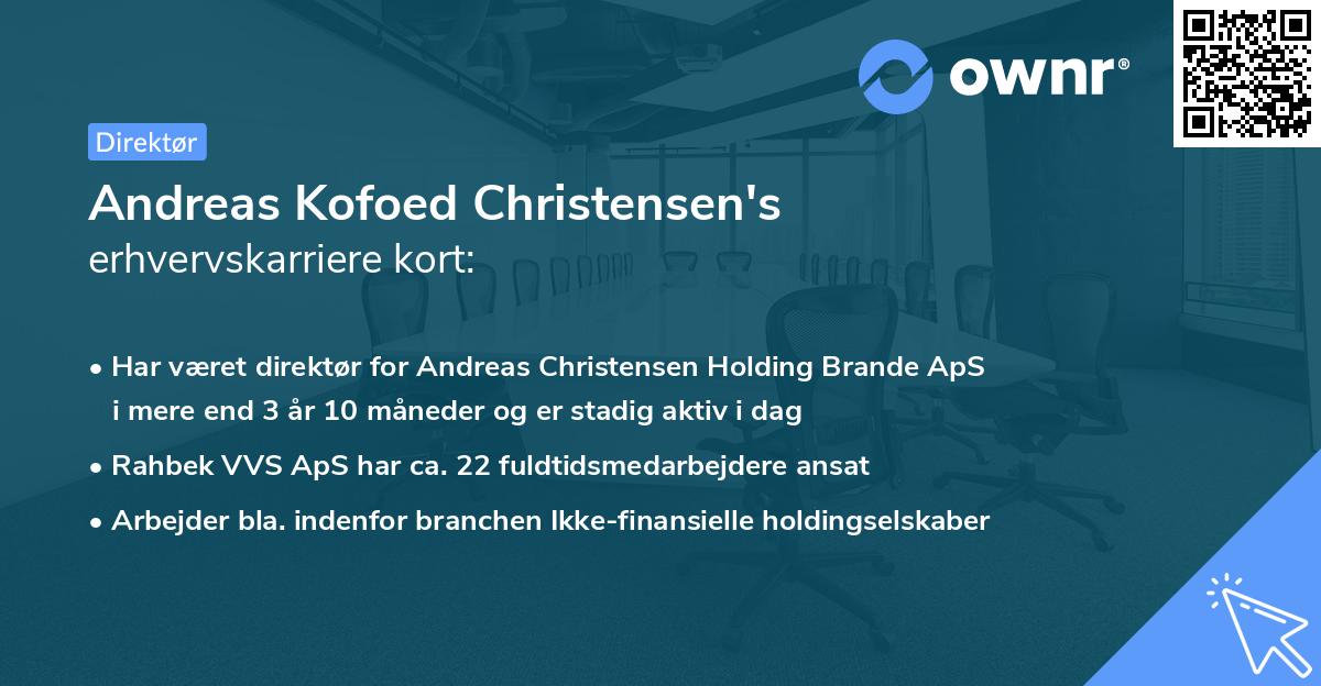 Andreas Kofoed Christensen's erhvervskarriere kort