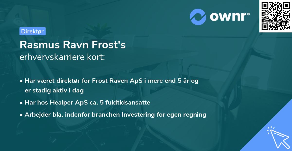 Rasmus Ravn Frost's erhvervskarriere kort