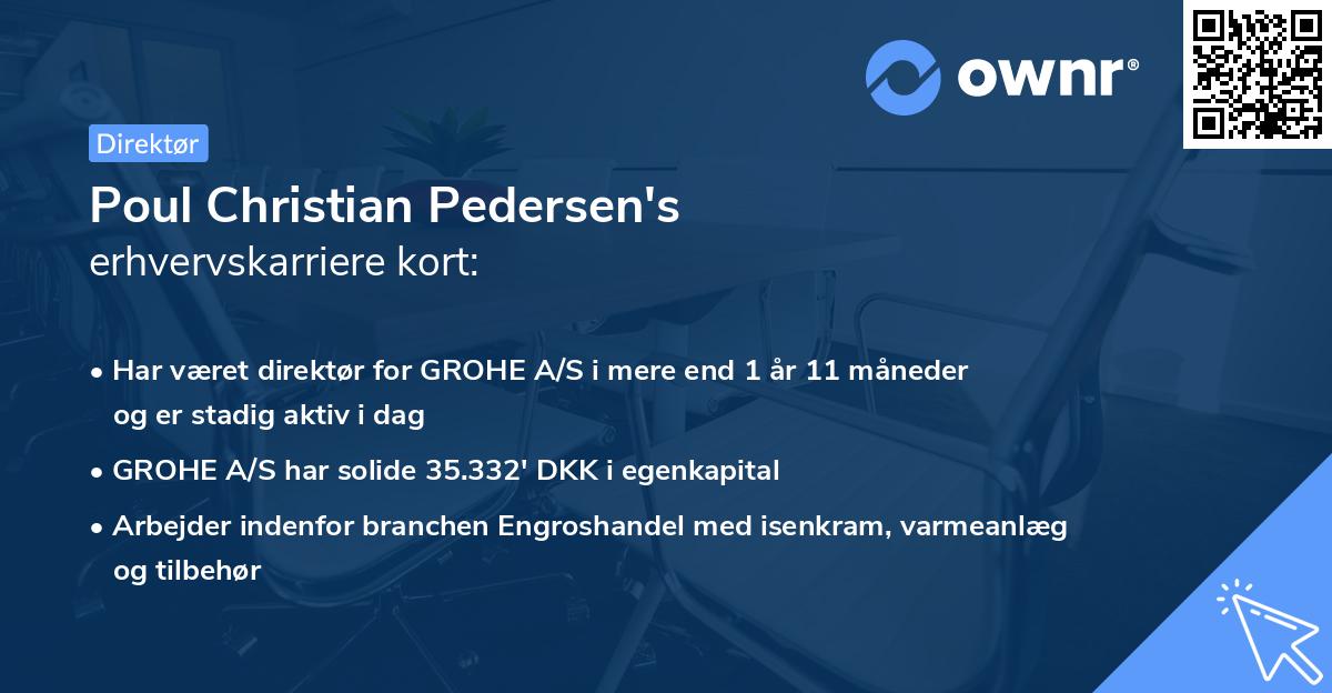 Poul Christian Pedersen's erhvervskarriere kort