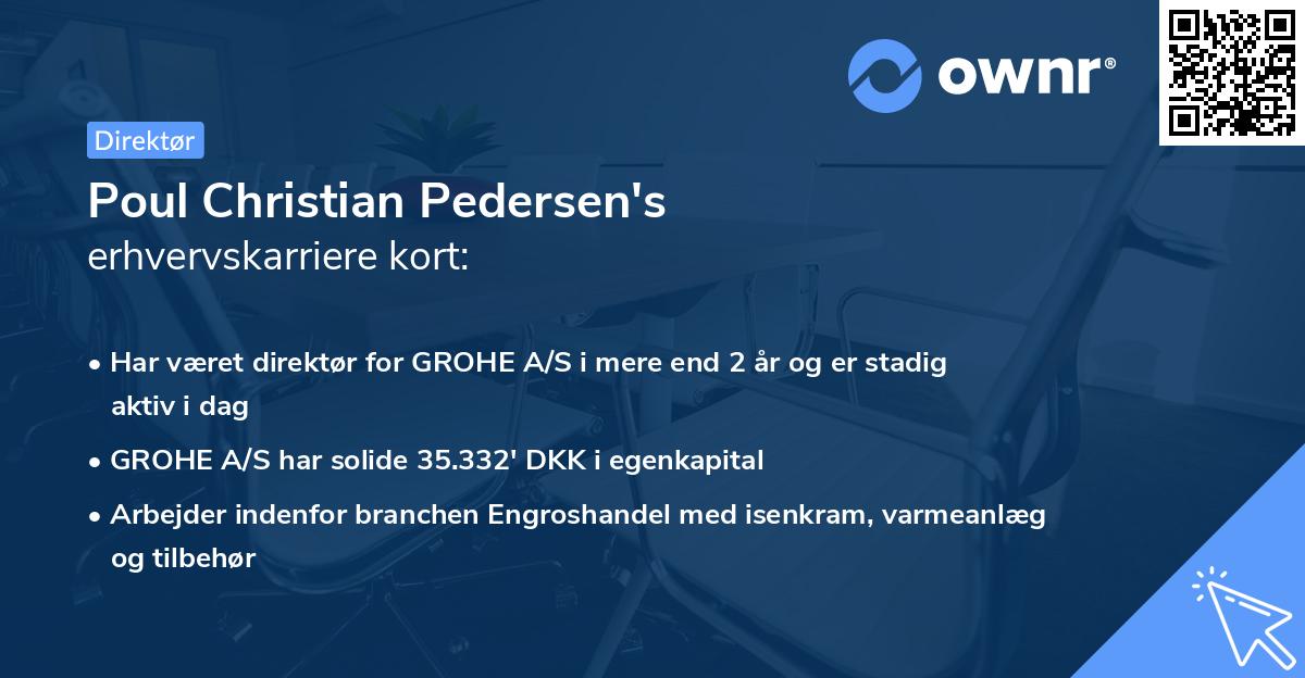 Poul Christian Pedersen's erhvervskarriere kort