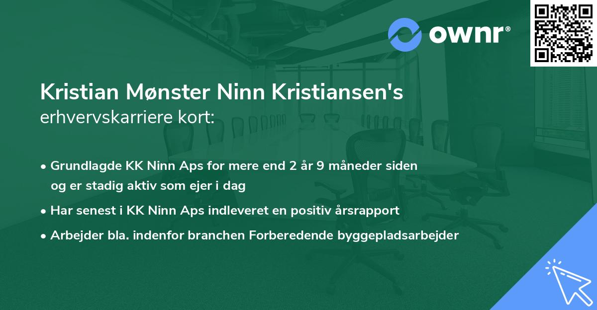 Kristian Mønster Ninn Kristiansen's erhvervskarriere kort