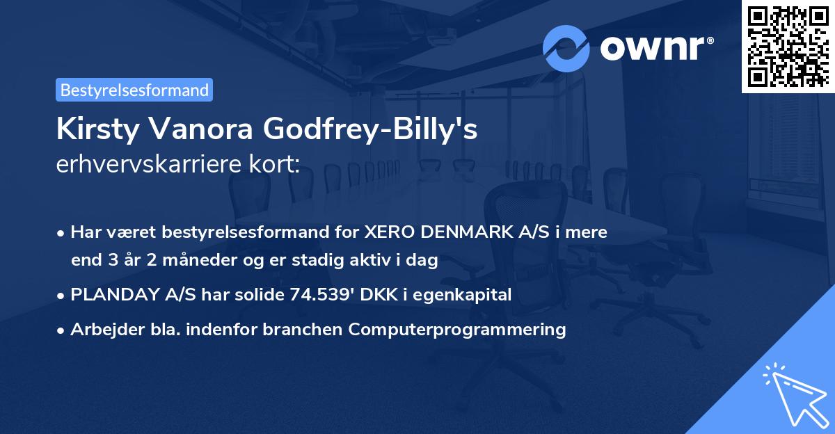 Kirsty Vanora Godfrey-Billy's erhvervskarriere kort