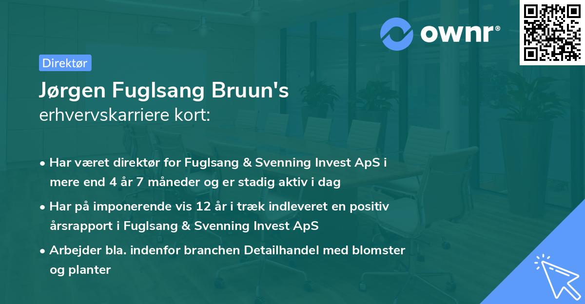 Jørgen Fuglsang Bruun's erhvervskarriere kort