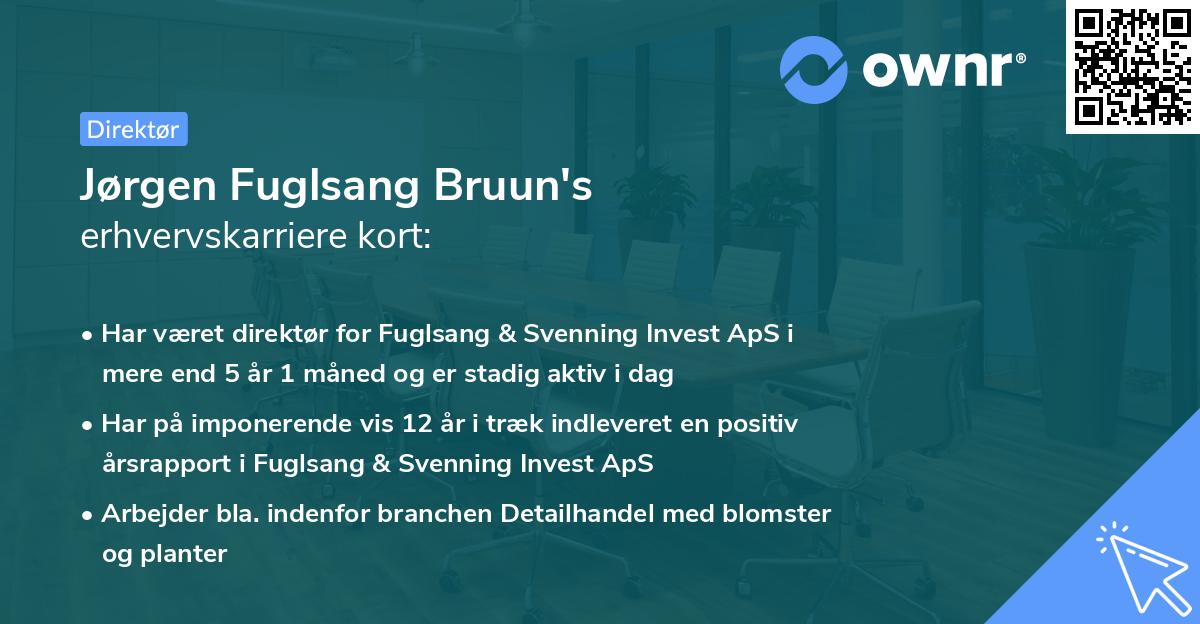 Jørgen Fuglsang Bruun's erhvervskarriere kort