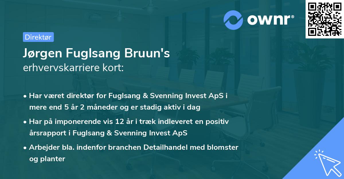 Jørgen Fuglsang Bruun's erhvervskarriere kort