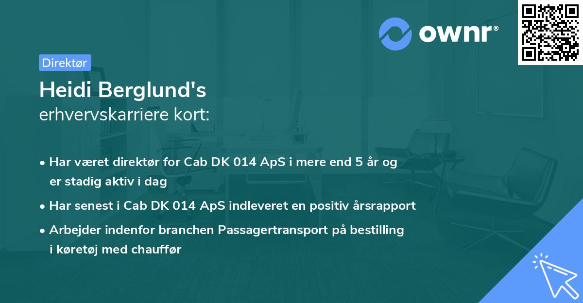 Heidi Berglund's erhvervskarriere kort