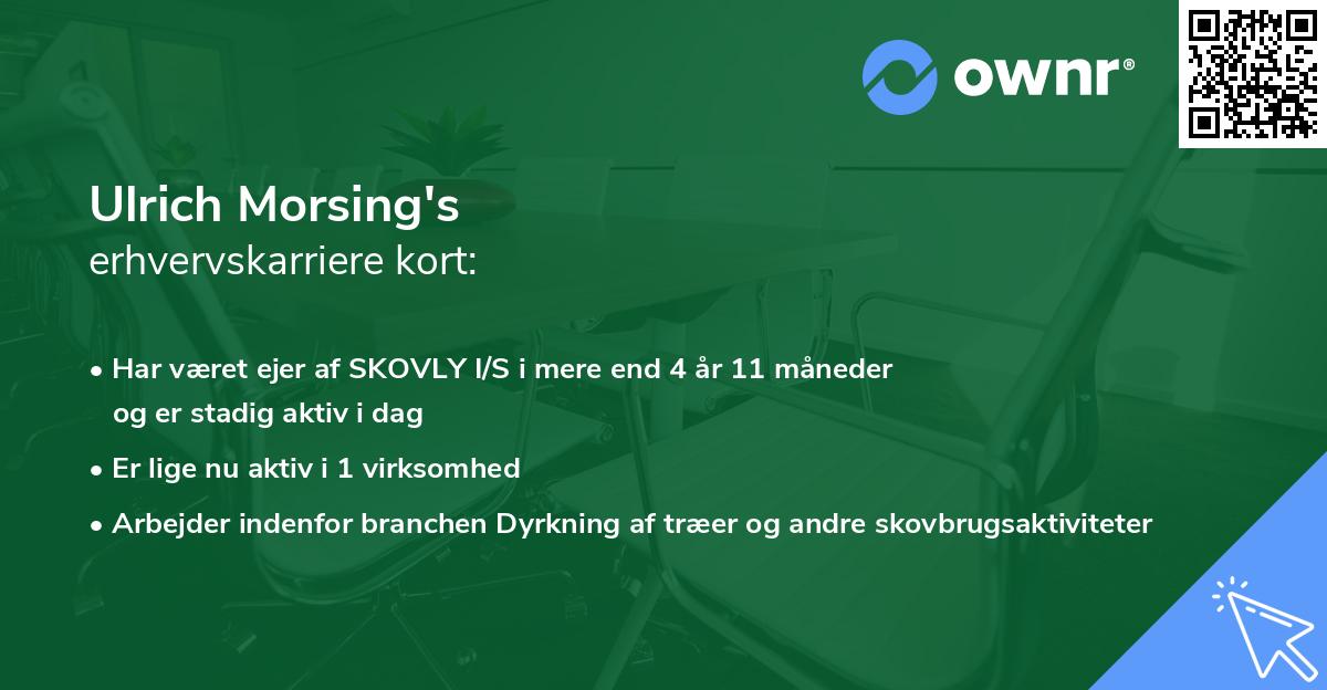 Ulrich Morsing's erhvervskarriere kort