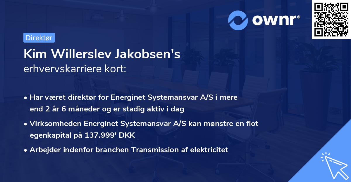 Kim Willerslev Jakobsen's erhvervskarriere kort