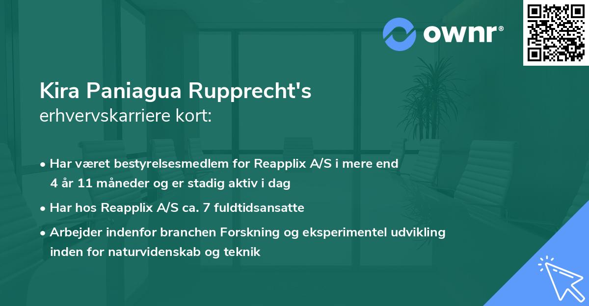 Kira Paniagua Rupprecht's erhvervskarriere kort