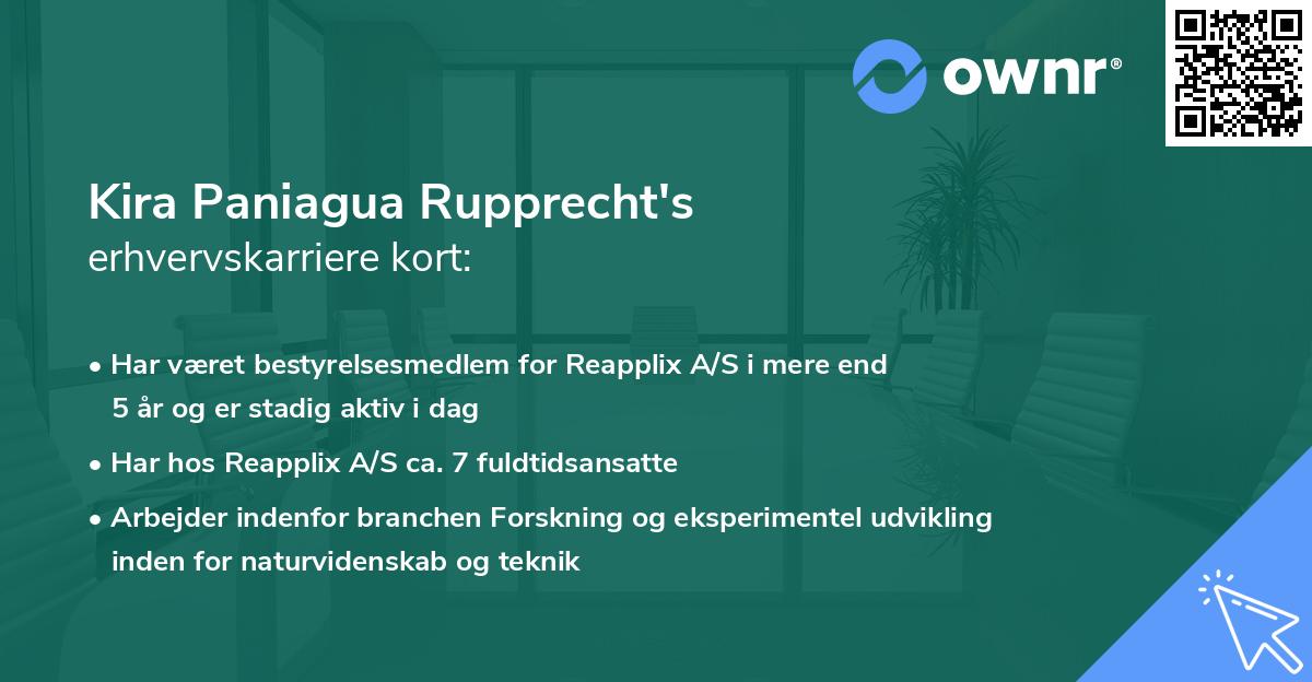 Kira Paniagua Rupprecht's erhvervskarriere kort