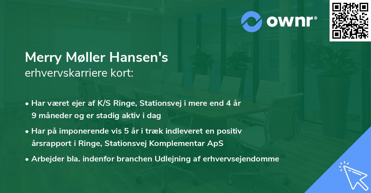 Merry Møller Hansen's erhvervskarriere kort