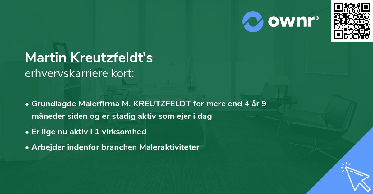 Martin Kreutzfeldt's erhvervskarriere kort