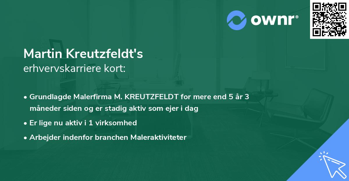 Martin Kreutzfeldt's erhvervskarriere kort