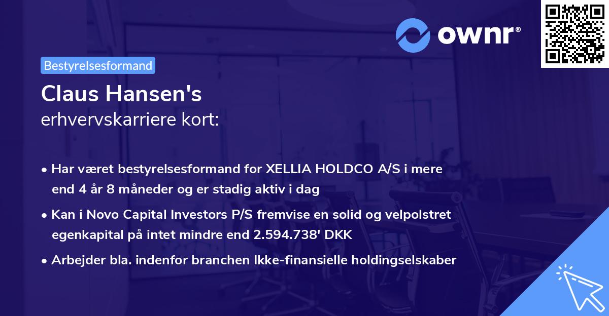 Claus Hansen's erhvervskarriere kort