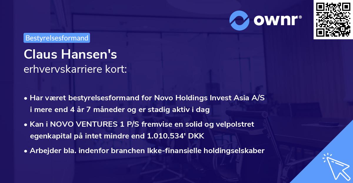 Claus Hansen's erhvervskarriere kort
