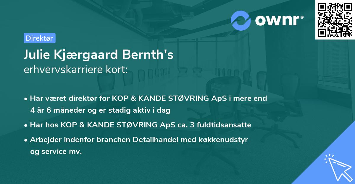 Julie Kjærgaard Bernth's erhvervskarriere kort