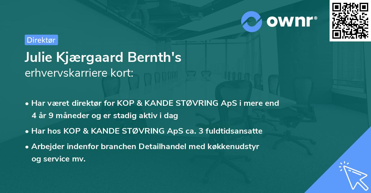 Julie Kjærgaard Bernth's erhvervskarriere kort
