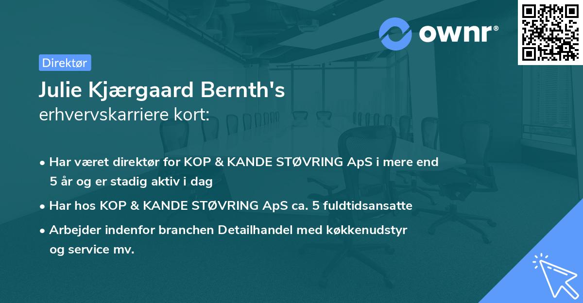 Julie Kjærgaard Bernth's erhvervskarriere kort