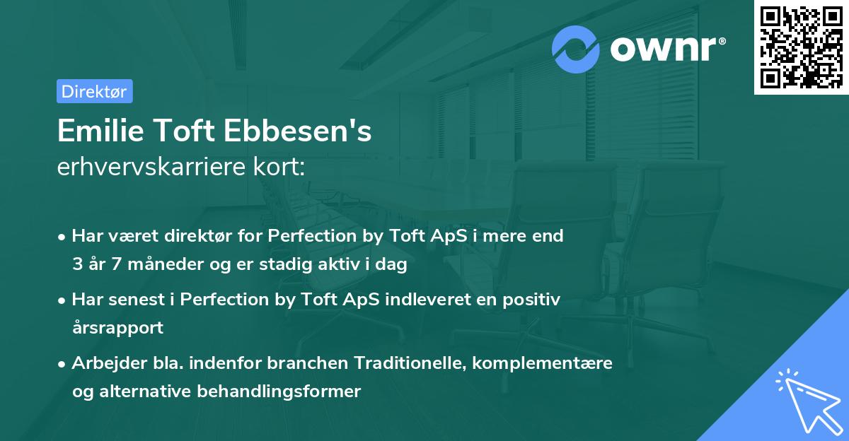 Emilie Toft Ebbesen's erhvervskarriere kort