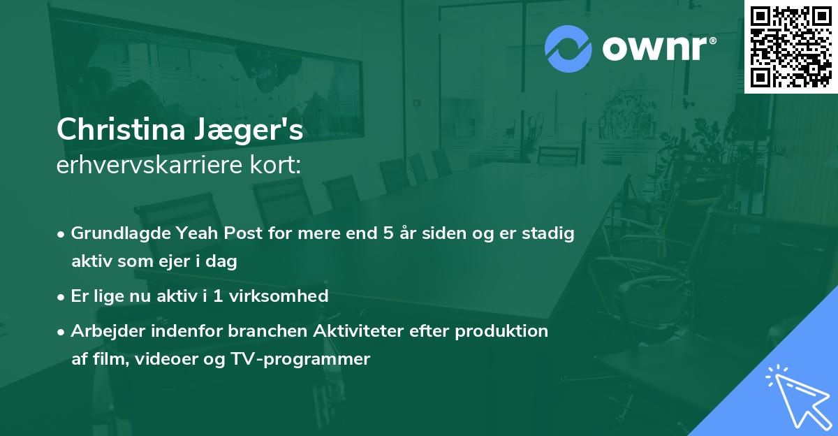 Christina Jæger's erhvervskarriere kort