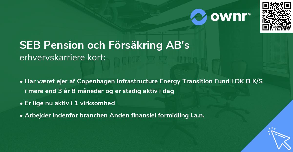 SEB Pension och Försäkring AB's erhvervskarriere kort