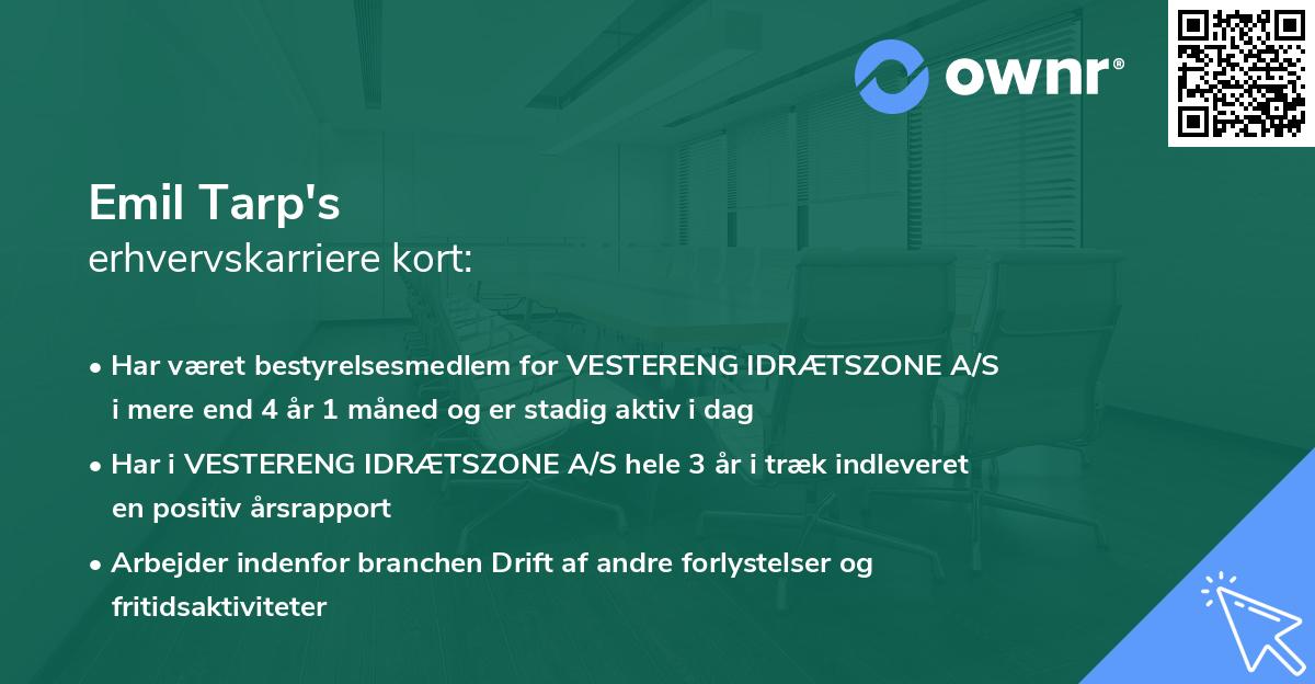 Emil Tarp's erhvervskarriere kort