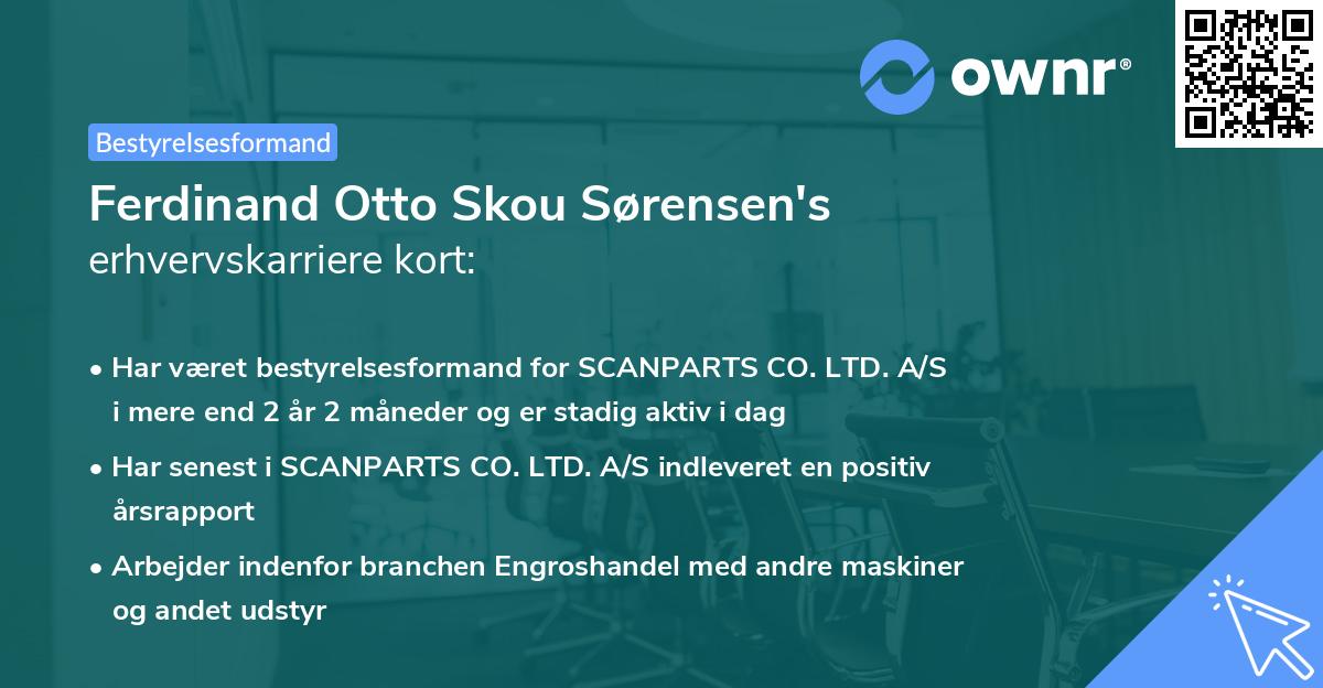 Ferdinand Otto Skou Sørensen's erhvervskarriere kort