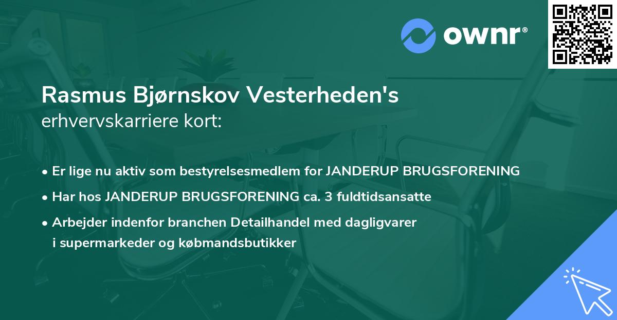 Rasmus Bjørnskov Vesterheden's erhvervskarriere kort