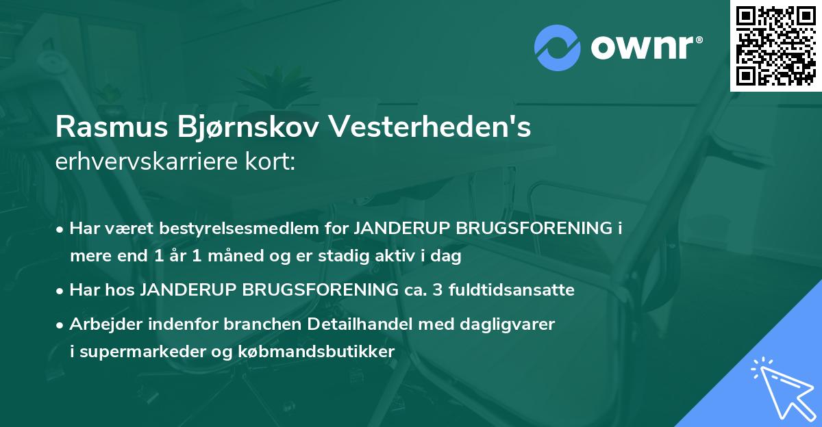 Rasmus Bjørnskov Vesterheden's erhvervskarriere kort