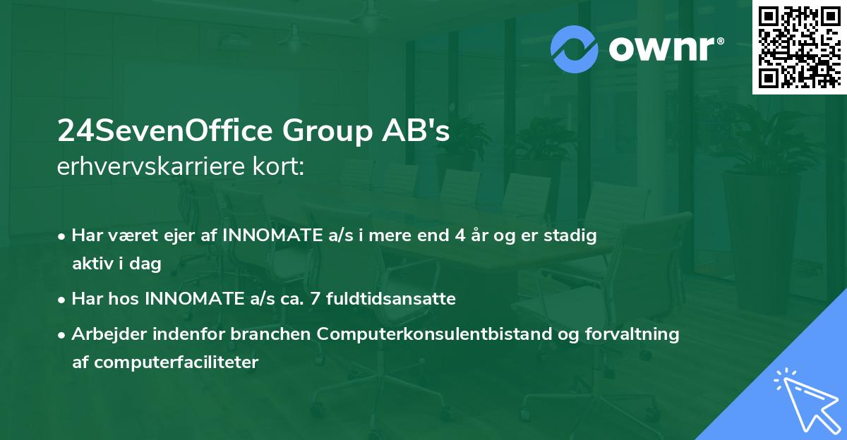 24SevenOffice Group AB's erhvervskarriere kort