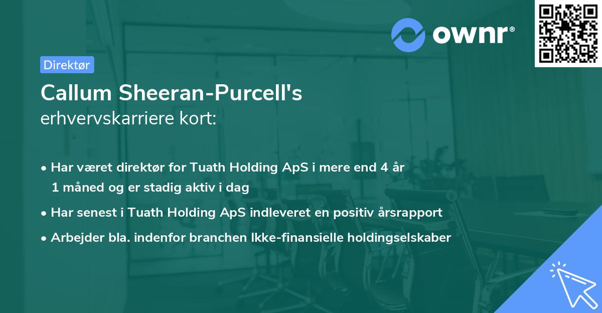 Callum Sheeran-Purcell's erhvervskarriere kort