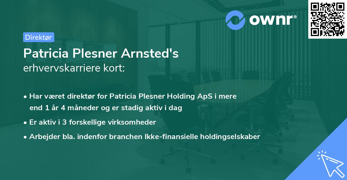 Patricia Plesner Arnsted's erhvervskarriere kort