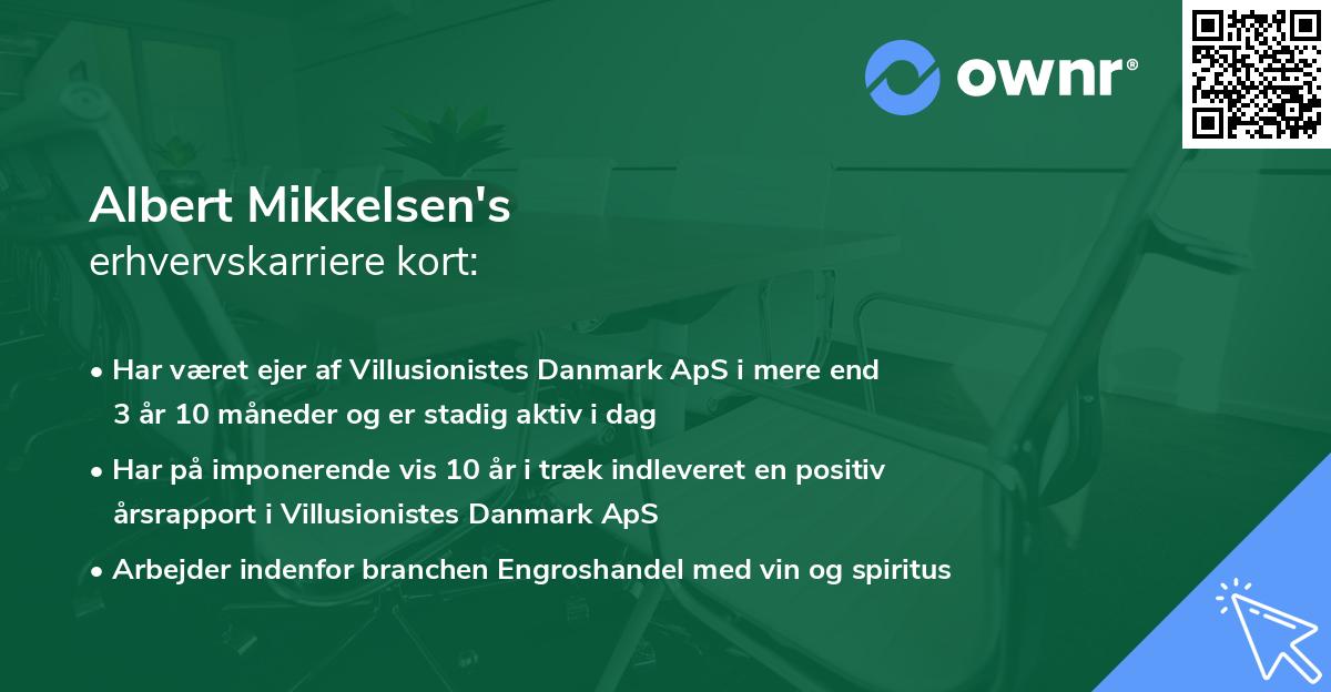 Albert Mikkelsen's erhvervskarriere kort