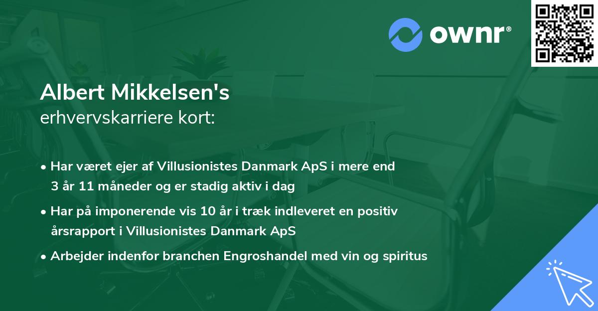 Albert Mikkelsen's erhvervskarriere kort