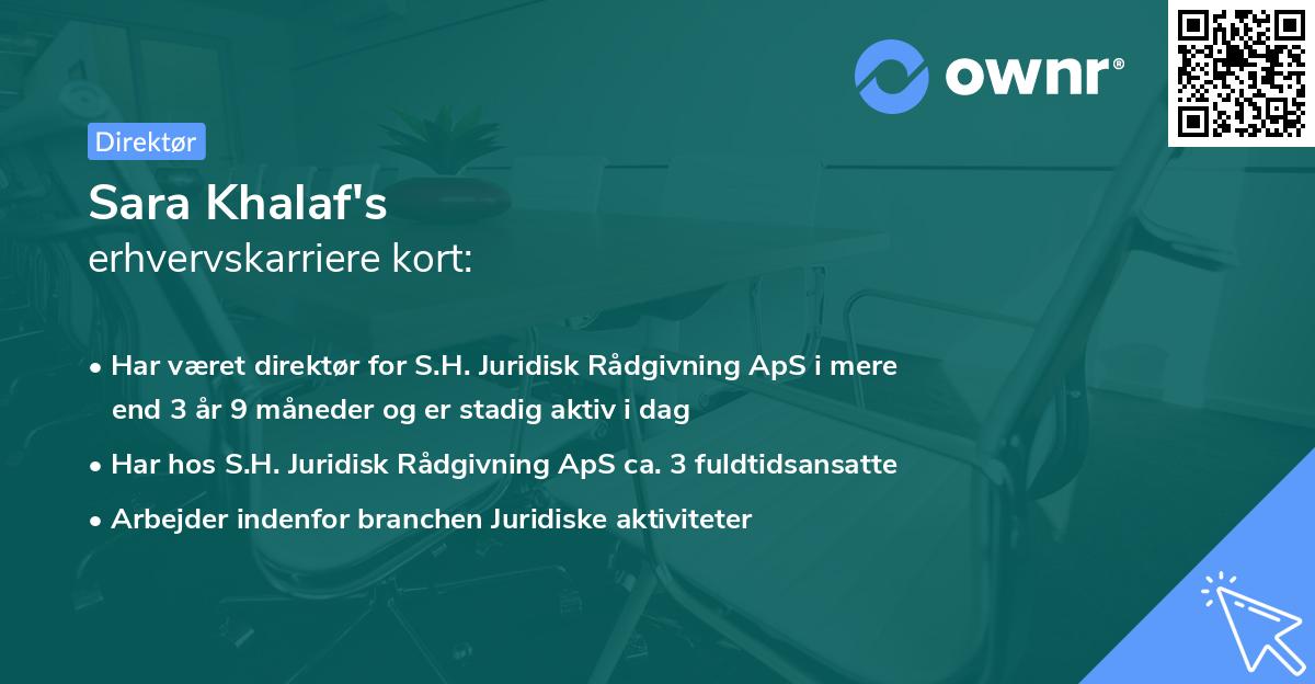 Sara Khalaf's erhvervskarriere kort