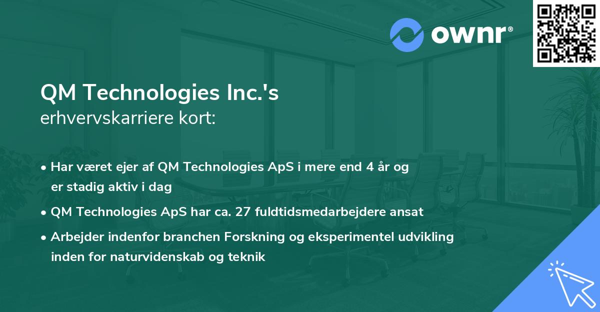QM Technologies Inc.'s erhvervskarriere kort