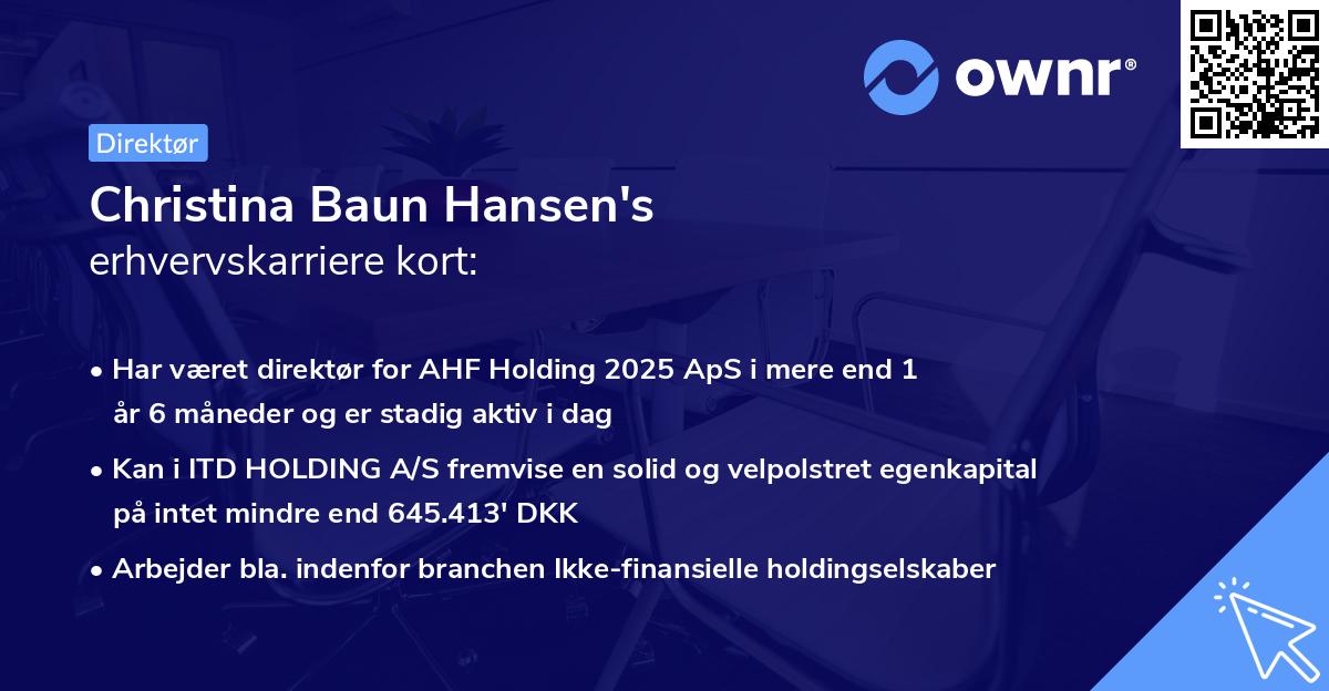 Christina Baun Hansen's erhvervskarriere kort