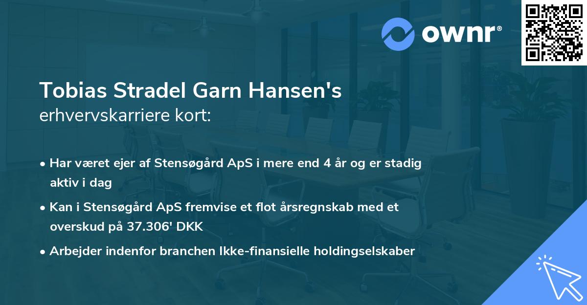 Tobias Stradel Garn Hansen's erhvervskarriere kort