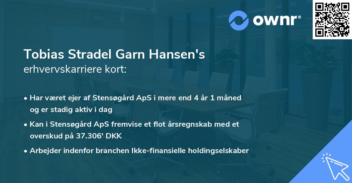 Tobias Stradel Garn Hansen's erhvervskarriere kort