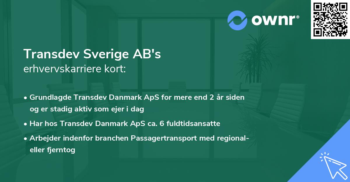 Transdev Sverige AB's erhvervskarriere kort