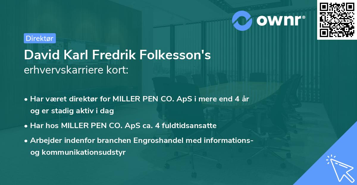 David Karl Fredrik Folkesson's erhvervskarriere kort