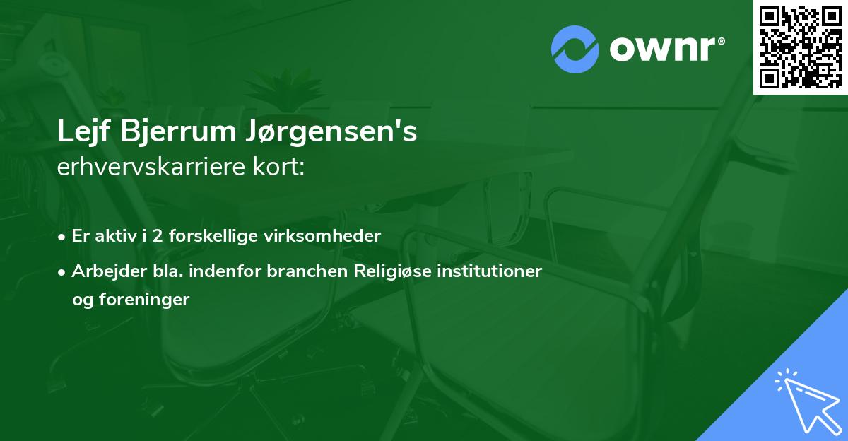 Lejf Bjerrum Jørgensen's erhvervskarriere kort