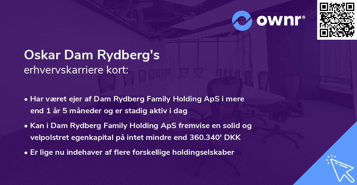 Oskar Dam Rydberg's erhvervskarriere kort