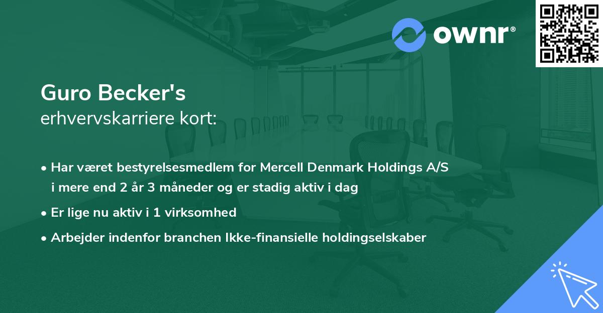 Guro Becker's erhvervskarriere kort