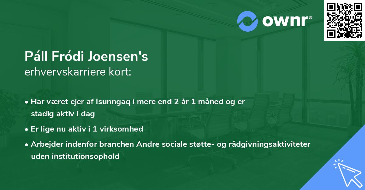 Páll Fródi Joensen's erhvervskarriere kort