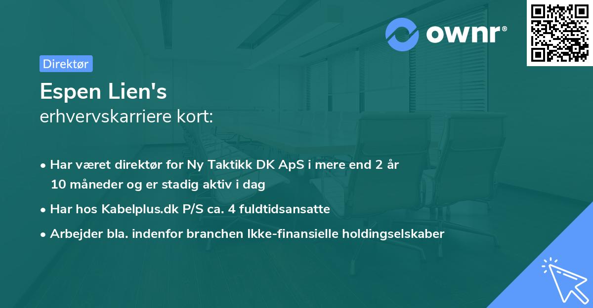 Espen Lien's erhvervskarriere kort