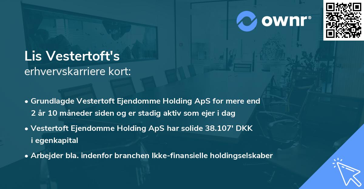 Lis Vestertoft's erhvervskarriere kort